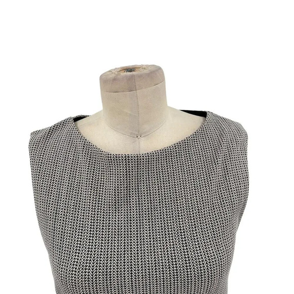 Reiss Marte Textured Sheath Dress Tweed Blue Gray Sleeveless Size US 6 - Picture 3 of 12